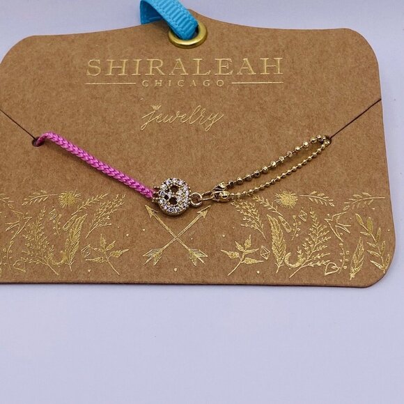 Anthropologie Shiraleah Bracelet Crystal Fringe Mala Pink Chain Feminine String - Picture 2 of 5
